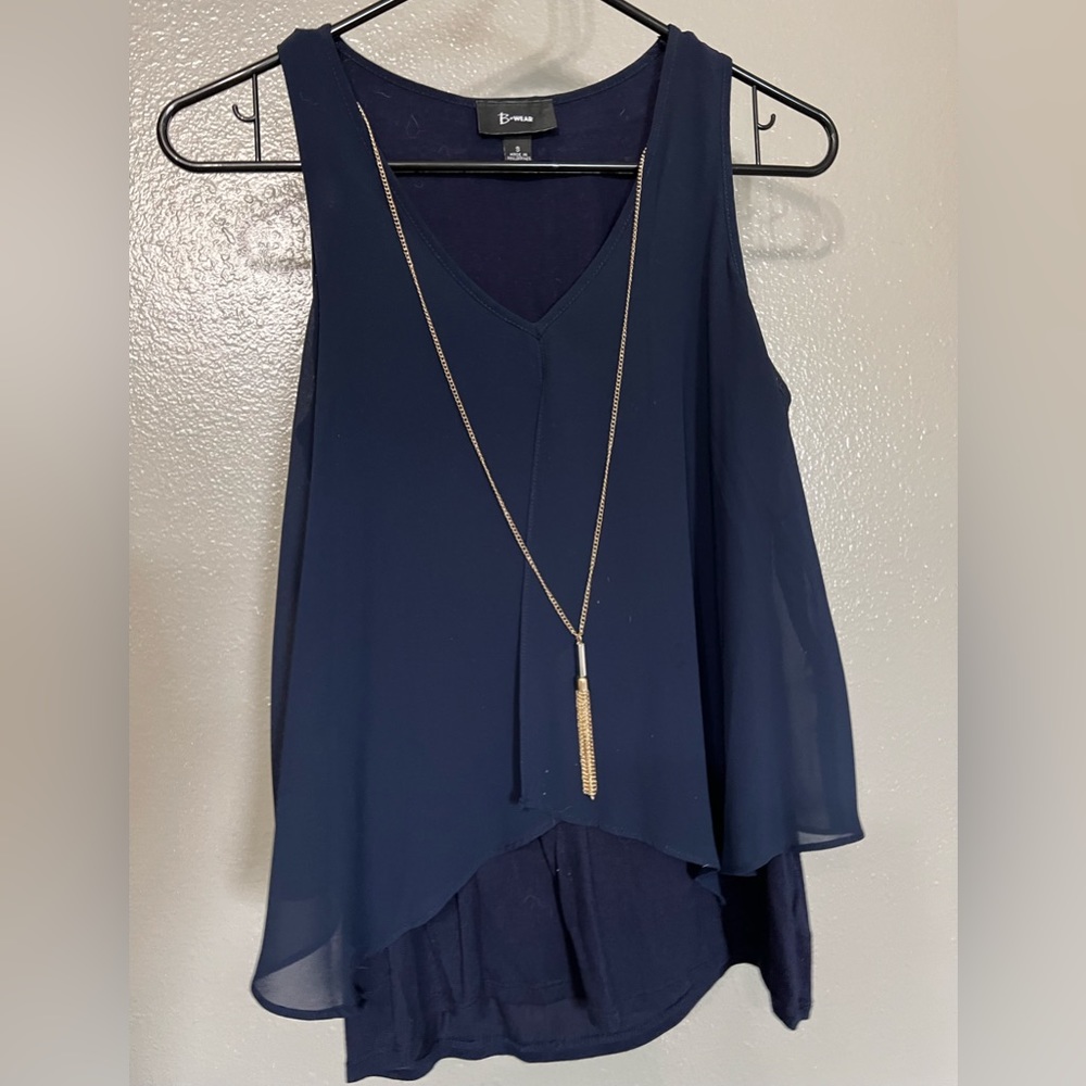 Small B Wear business casual tank with attached necklace